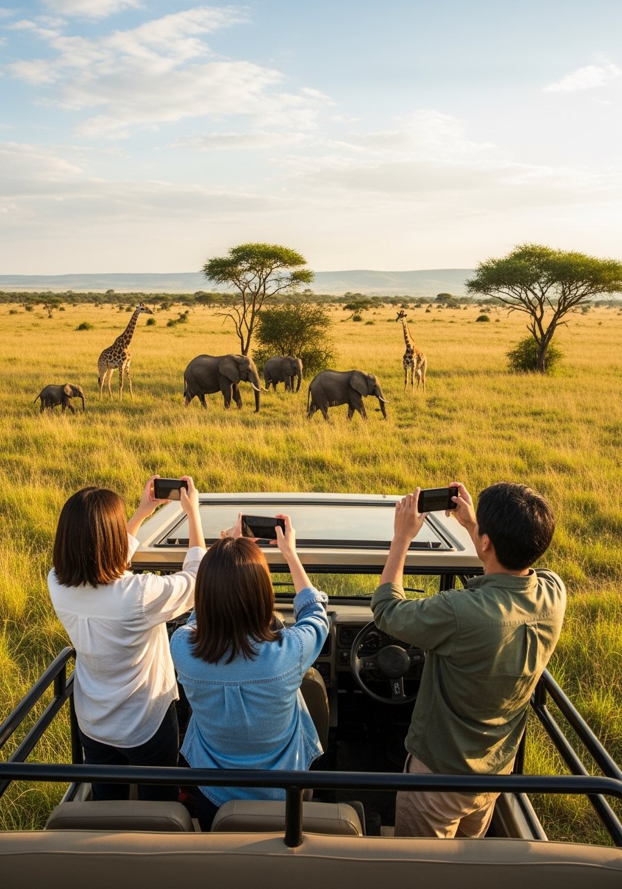 Japanese travelers in Uganda