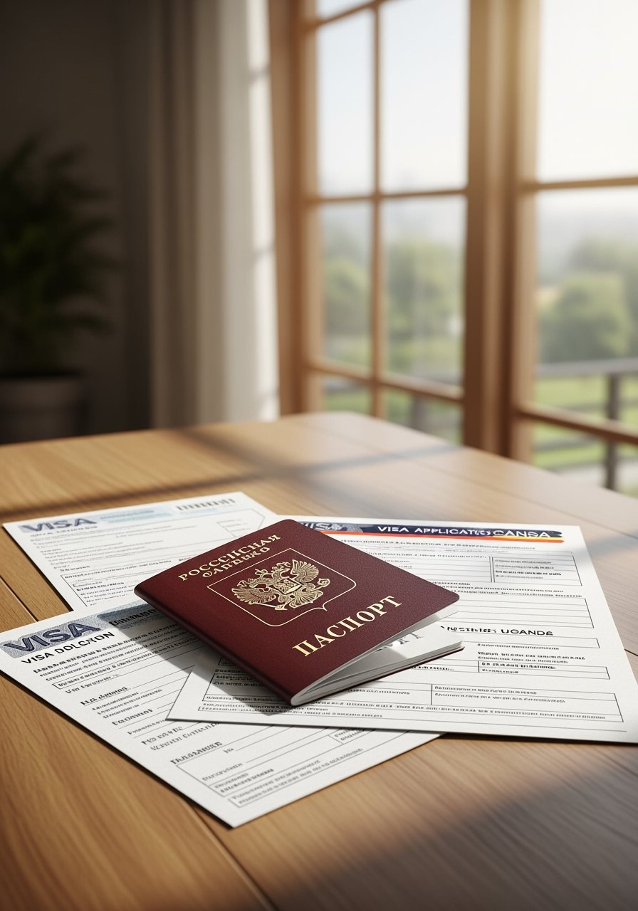 Russian passport and travel documents