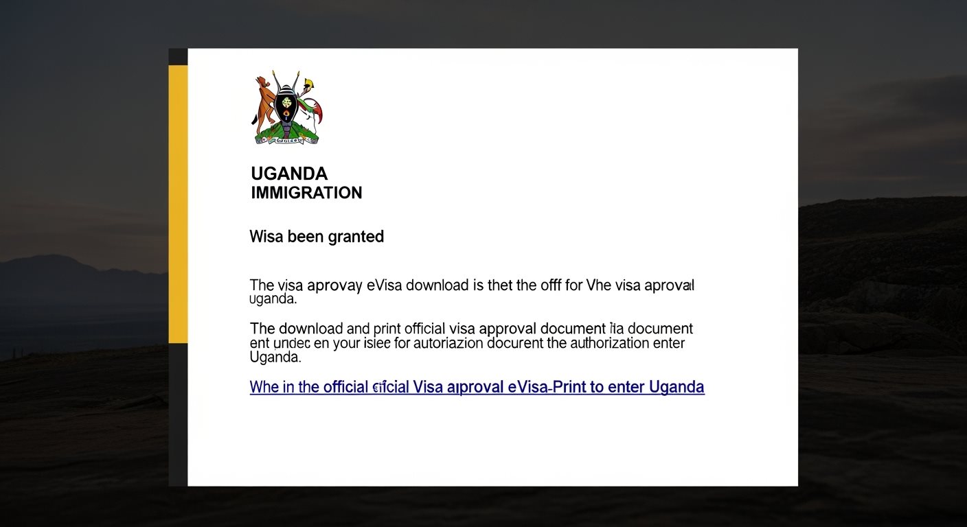 Uganda eVisa approval letter and notification