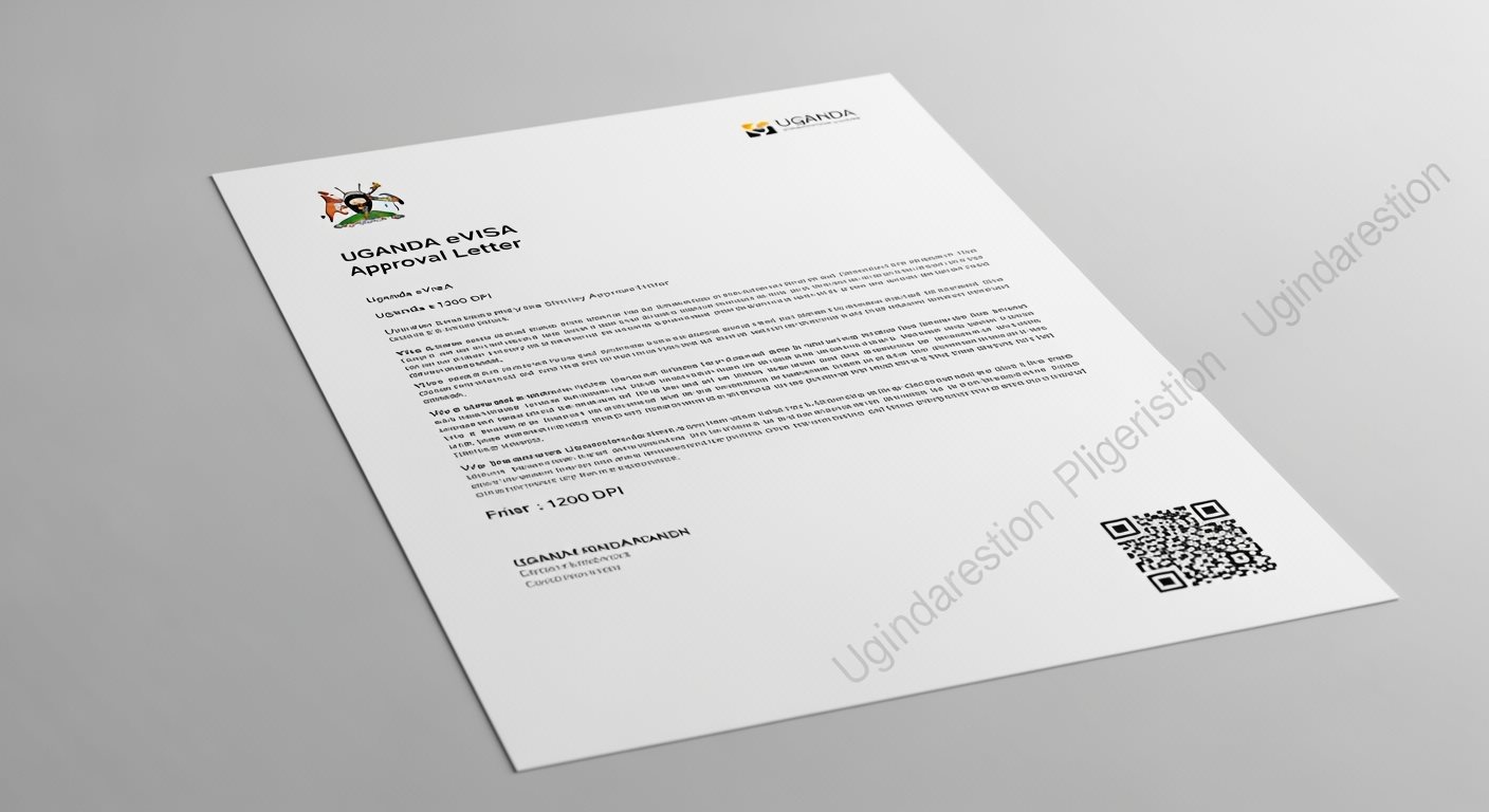 Uganda eVisa printing approval letter