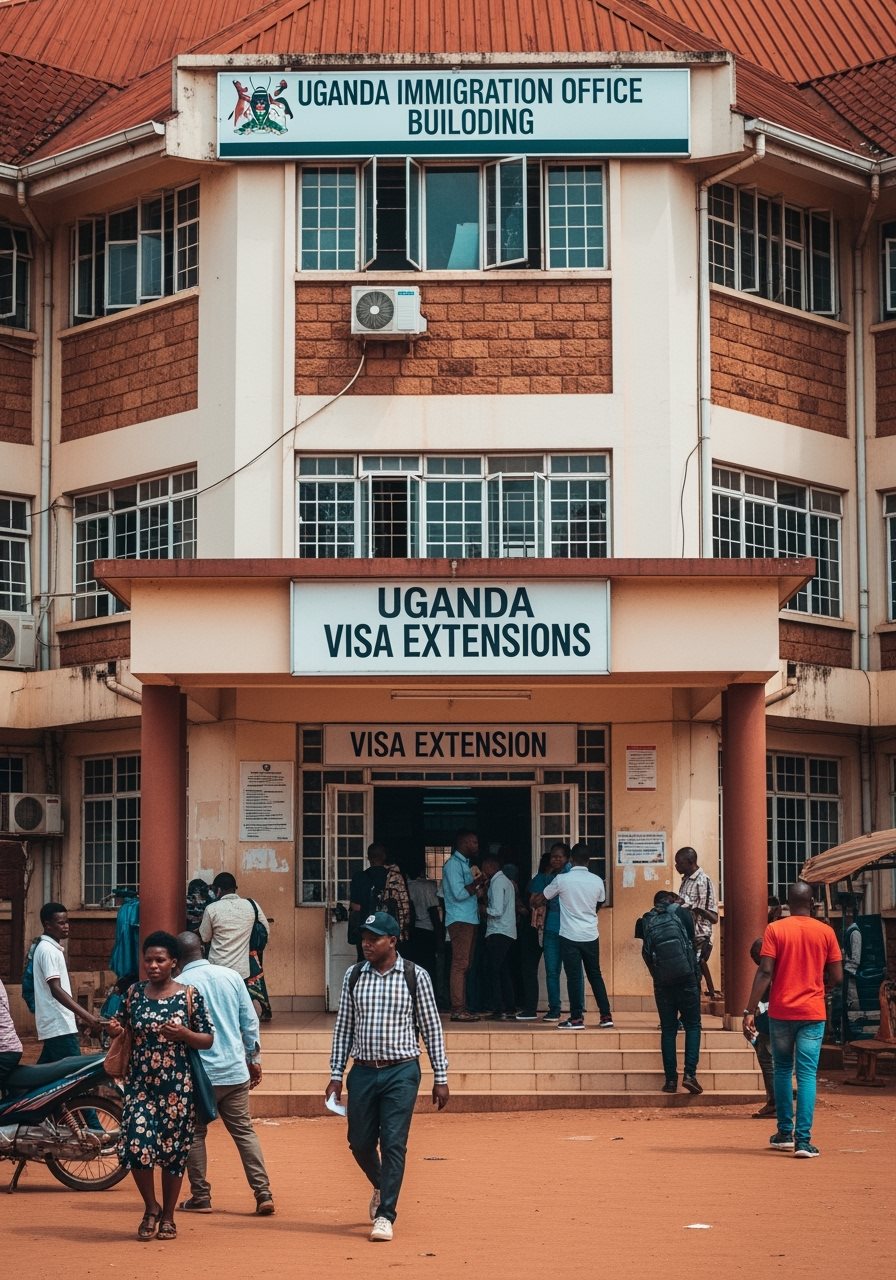 Uganda immigration office building in Kampala