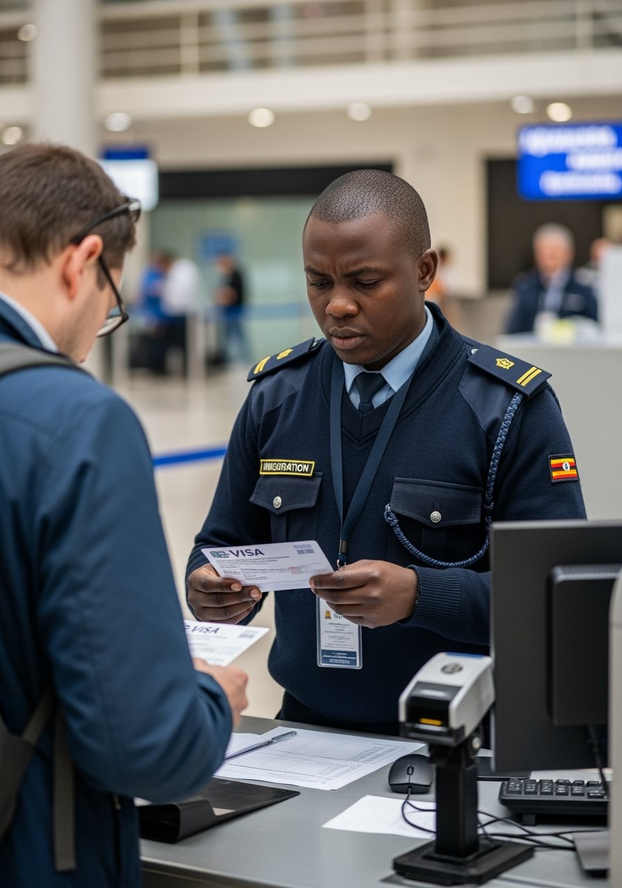 Uganda passport control and document checking