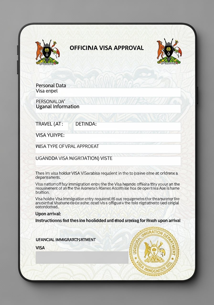 Uganda visa approval PDF document