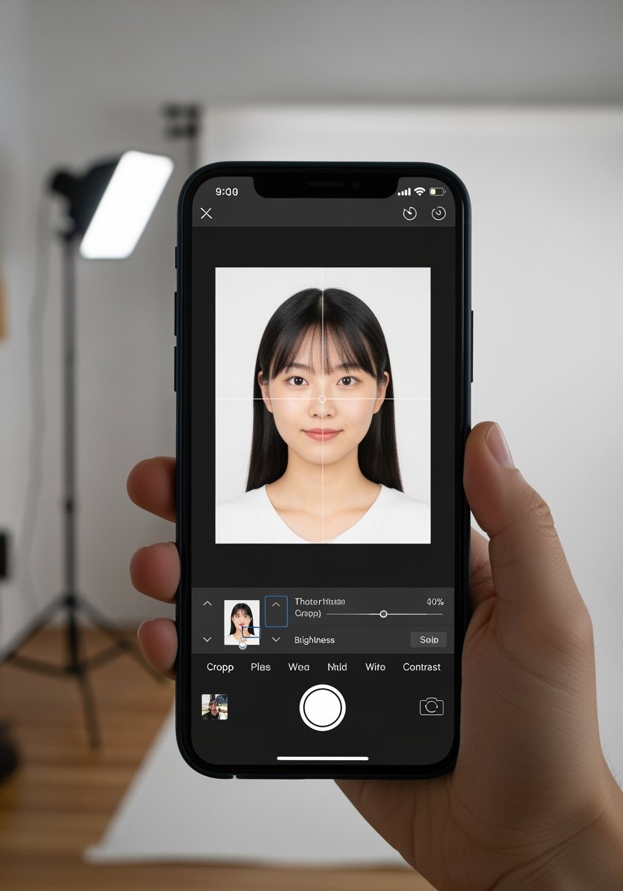DIY passport photo setup