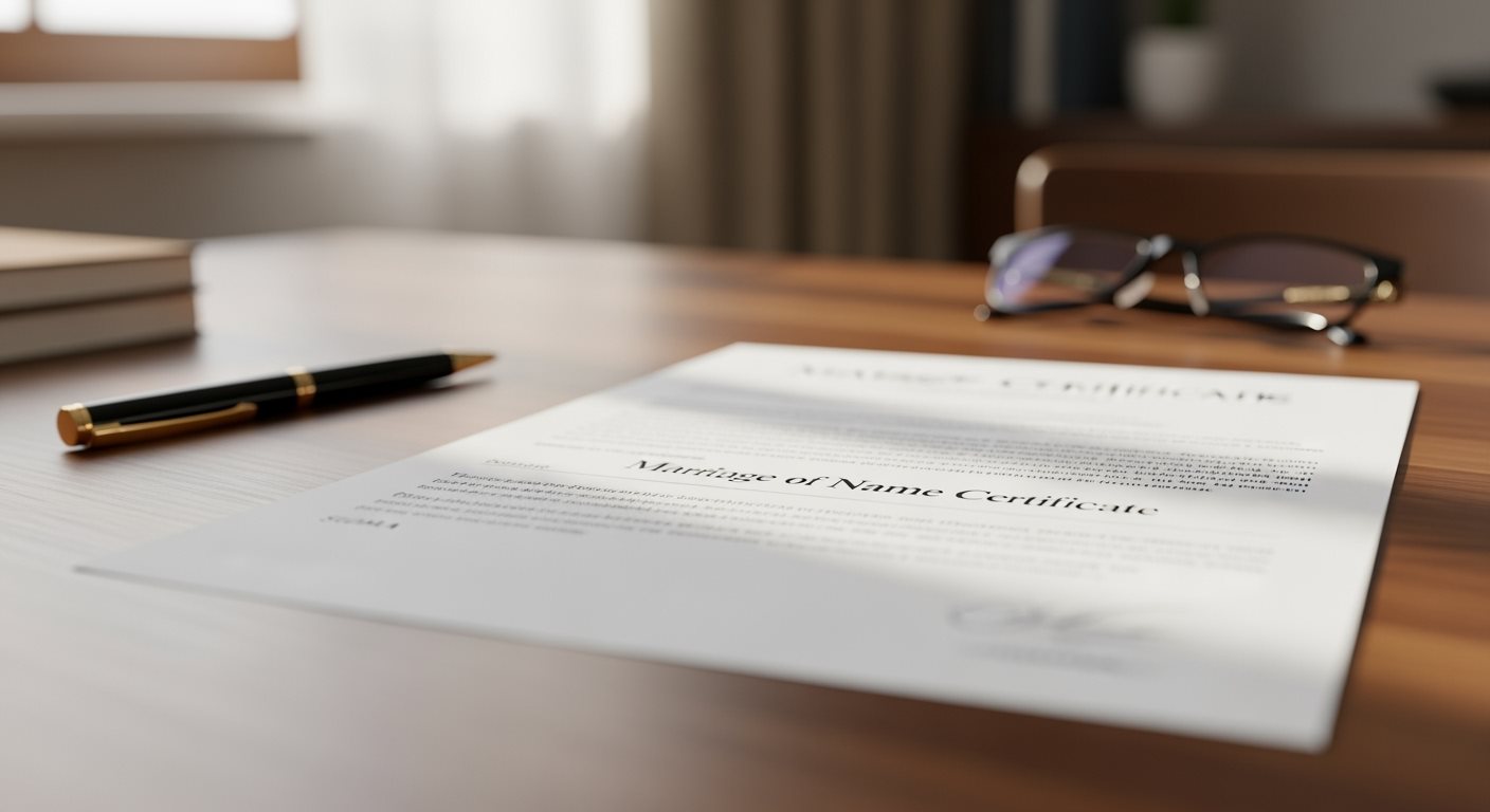 Marriage Certificate Legal Document Name Change Process