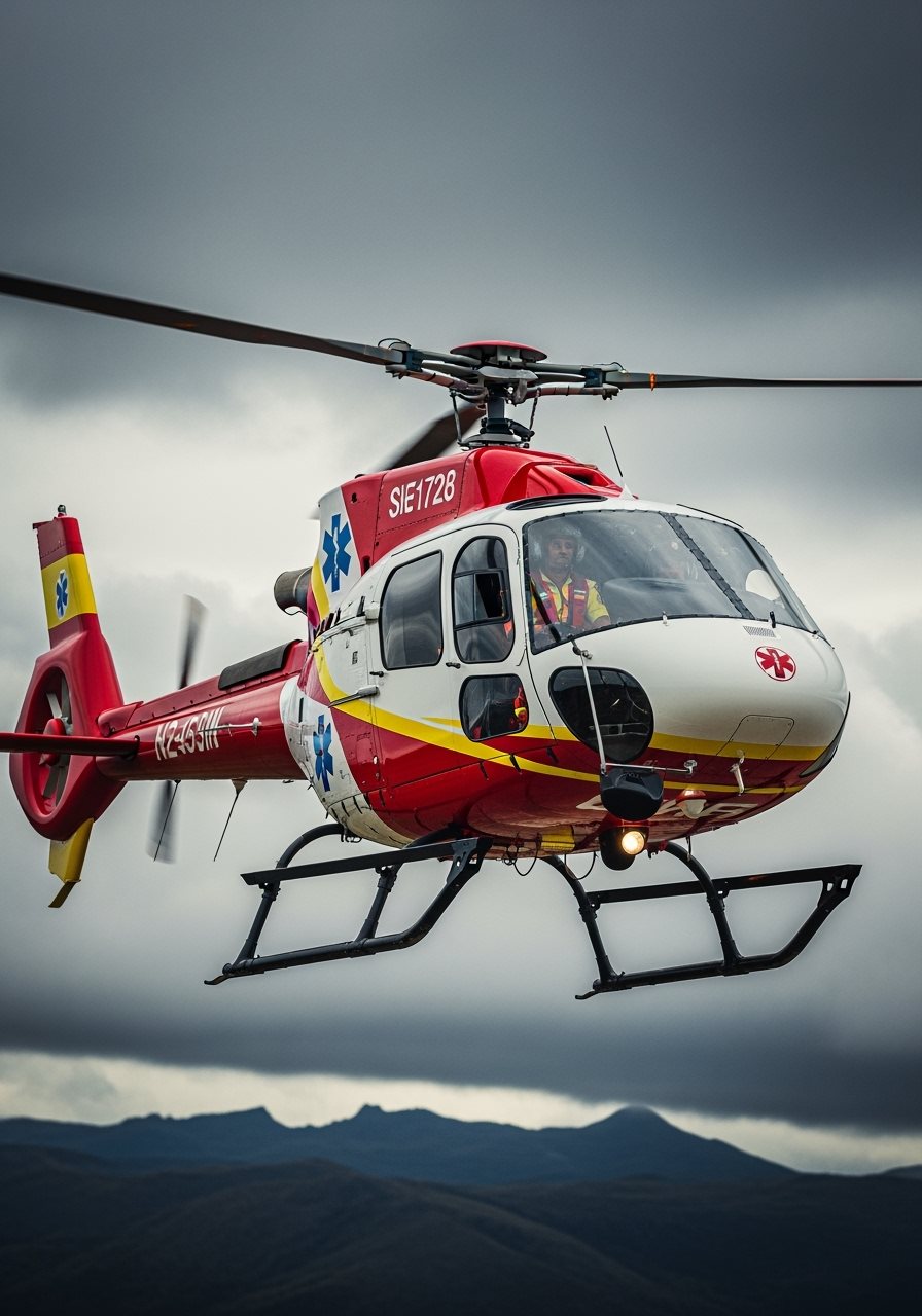 Medical evacuation helicopter and emergency transport