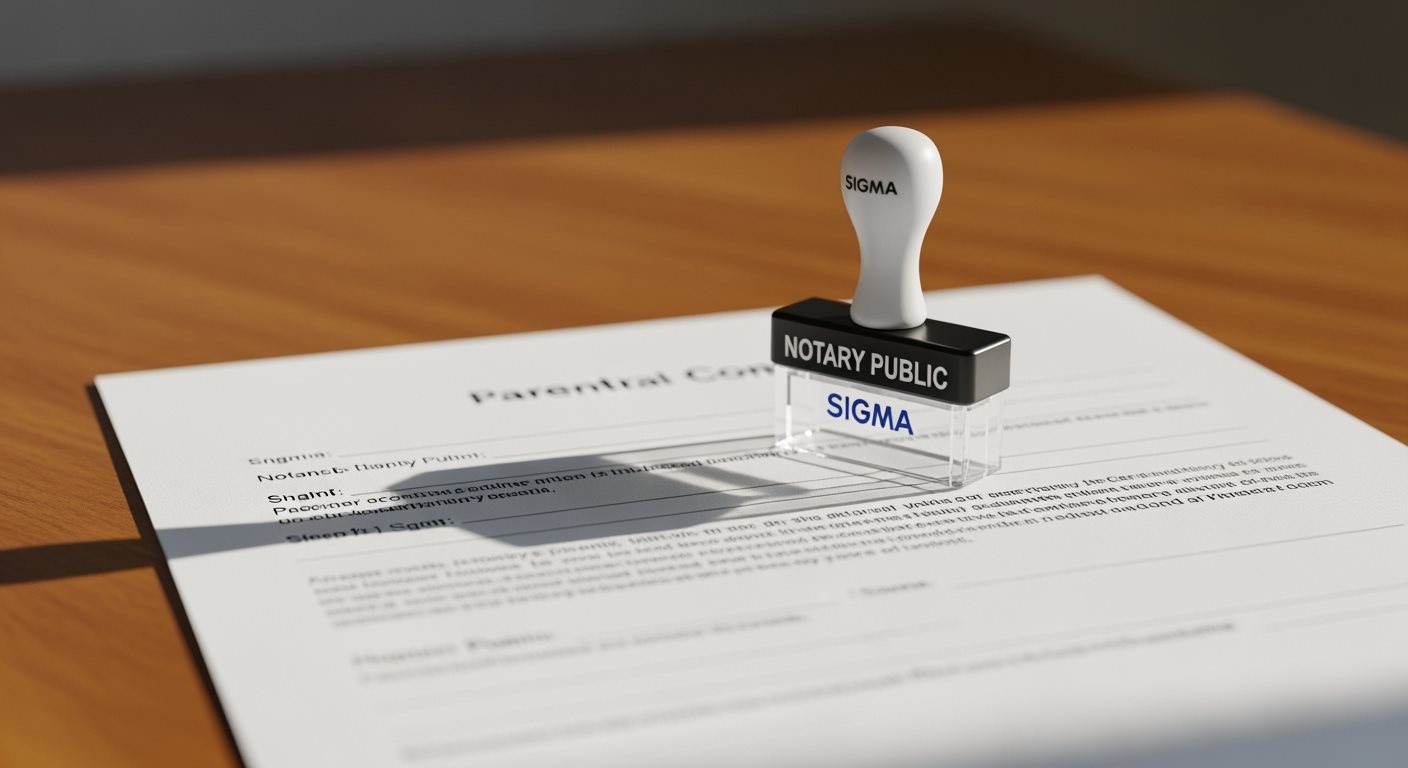 Notary Public Stamp Parental Consent Form Process