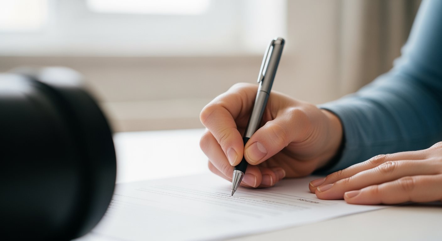 Parent Signing Consent Letter Pen Signature Process