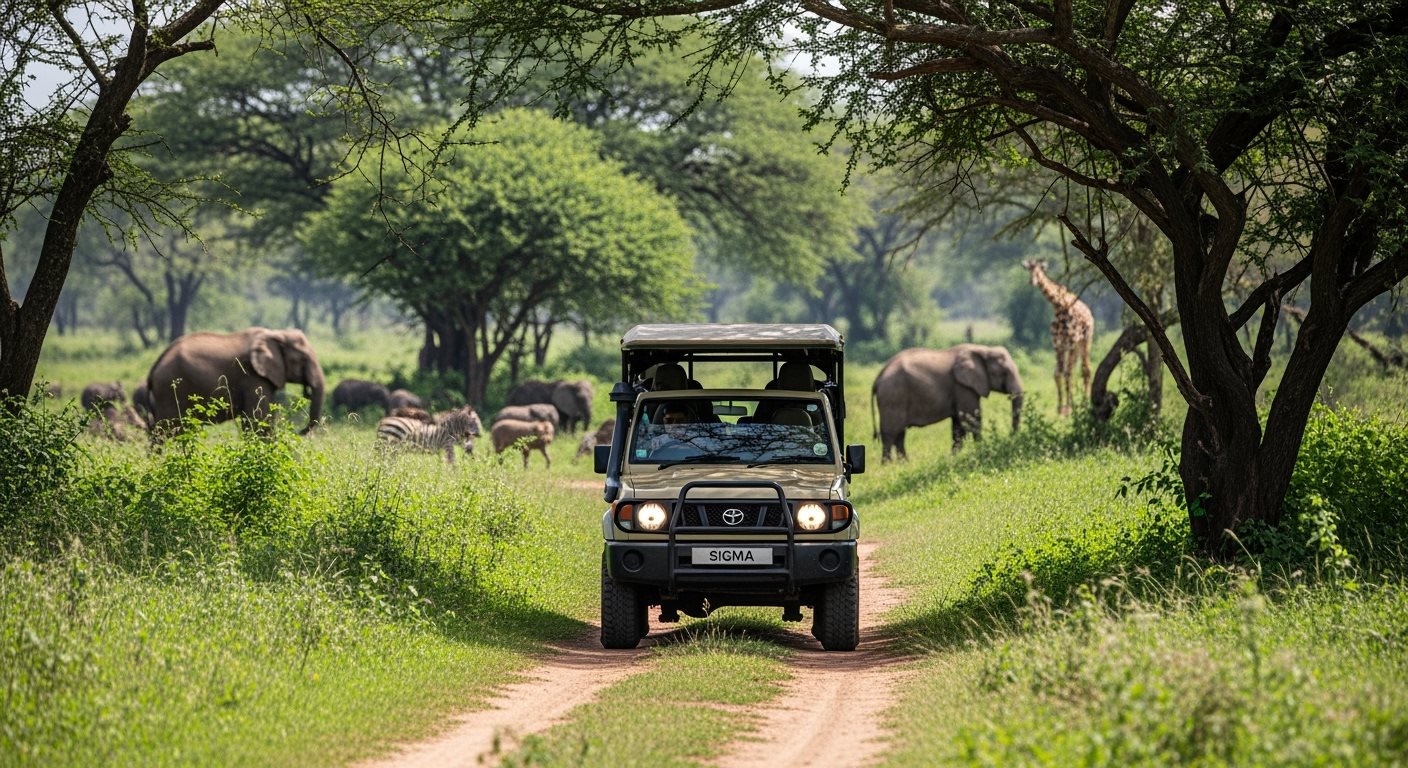 Safari jeep wildlife viewing in Uganda